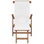 Sun lounger with cream white cushion solid teak wood by vidaXL, Loungers - Ref: Foro24-47408, Price: 203,80 €, Discount: %