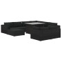 Set muebles de jardín 10 piezas y cojines ratán sintético negro de vidaXL, Conjuntos de jardín - Ref: Foro24-46756, Precio: 1...