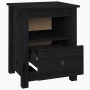 Mesita de noche madera maciza de pino negra 40x35x49 cm de vidaXL, Mesitas de noche - Ref: Foro24-813717, Precio: 37,99 €, De...