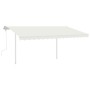 Toldo retráctil manual con luz LED crema 4x3 m de , Toldos - Ref: Foro24-3069942, Precio: 470,86 €, Descuento: %