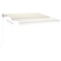 Toldo retráctil manual con luz LED crema 4x3 m de , Toldos - Ref: Foro24-3069942, Precio: 470,86 €, Descuento: %