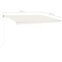 Toldo retráctil manual con luz LED crema 4x3 m de , Toldos - Ref: Foro24-3069942, Precio: 470,86 €, Descuento: %