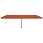 Toldo manual retráctil con luz LED naranja y marrón 600x350 cm de , Toldos - Ref: Foro24-3069885, Precio: 756,98 €, Descuento: %