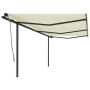 Toldo retráctil automático con postes crema 6x3 m de , Toldos - Ref: Foro24-3070197, Precio: 655,55 €, Descuento: %