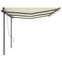 Automatic retractable awning with cream poles 6x3 m by , Awnings - Ref: Foro24-3070197, Price: 643,91 €, Discount: %