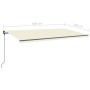 Automatic retractable awning with cream poles 6x3 m by , Awnings - Ref: Foro24-3070197, Price: 643,91 €, Discount: %