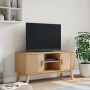 OLDEN TV cabinet solid brown pine wood 114x43x57 cm by , TV Furniture - Ref: Foro24-358600, Price: 130,49 €, Discount: %