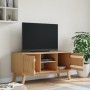 OLDEN TV cabinet solid brown pine wood 114x43x57 cm by , TV Furniture - Ref: Foro24-358600, Price: 130,49 €, Discount: %