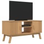 OLDEN TV cabinet solid brown pine wood 114x43x57 cm by , TV Furniture - Ref: Foro24-358600, Price: 130,49 €, Discount: %