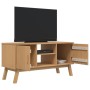 OLDEN TV cabinet solid brown pine wood 114x43x57 cm by , TV Furniture - Ref: Foro24-358600, Price: 130,49 €, Discount: %