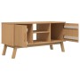 OLDEN TV cabinet solid brown pine wood 114x43x57 cm by , TV Furniture - Ref: Foro24-358600, Price: 130,49 €, Discount: %