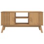 OLDEN TV cabinet solid brown pine wood 114x43x57 cm by , TV Furniture - Ref: Foro24-358600, Price: 130,49 €, Discount: %