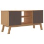 OLDEN TV cabinet solid brown pine wood 114x43x57 cm by , TV Furniture - Ref: Foro24-358600, Price: 130,49 €, Discount: %