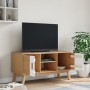 Mueble de TV OLDEN madera maciza pino blanco marrón 114x43x57cm de , Muebles TV - Ref: Foro24-358602, Precio: 122,66 €, Descu...