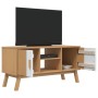 Mueble de TV OLDEN madera maciza pino blanco marrón 114x43x57cm de , Muebles TV - Ref: Foro24-358602, Precio: 122,66 €, Descu...