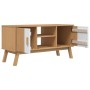 OLDEN TV-Schrank aus massivem Kiefernholz weiß braun 114x43x57cm von , TV-Möbel - Ref: Foro24-358602, Preis: 122,66 €, Rabatt: %