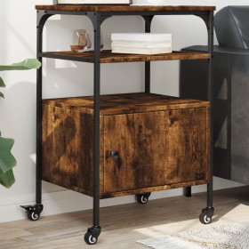 Printer stand 3 levels smoked oak 50x40x76 cm by , Printer supports - Ref: Foro24-842293, Price: 67,75 €, Discount: %