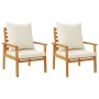 Garden armchair with cushions 2 pcs solid acacia wood by , Garden chairs - Ref: Foro24-366375, Price: 195,71 €, Discount: %