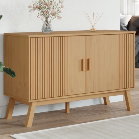 OLDEN sideboard solid brown pine wood 114x43x73.5 cm by , Sideboards - Ref: Foro24-358609, Price: 177,04 €, Discount: %