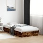 Smoked oak engineered wood bed frame 90x190 cm by , Beds and slatted bases - Ref: Foro24-839634, Price: 91,57 €, Discount: %