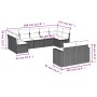 9-teiliges Gartensofa-Set und braune synthetische Rattankissen von , Modulare Sofas für den Außenbereich - Ref: Foro24-325176...