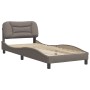 Bed frame with headboard in taupe gray fabric 90x190 cm by , Beds and slatted bases - Ref: Foro24-3207741, Price: 156,33 €, D...