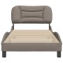 Bed frame with headboard in taupe gray fabric 90x190 cm by , Beds and slatted bases - Ref: Foro24-3207741, Price: 156,33 €, D...