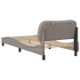 Bed frame with headboard in taupe gray fabric 90x190 cm by , Beds and slatted bases - Ref: Foro24-3207741, Price: 156,33 €, D...