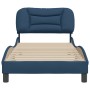 Estructura de cama con cabecero de tela azul 90x190 cm de , Camas y somieres - Ref: Foro24-3207743, Precio: 159,65 €, Descuen...