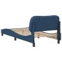 Bed frame with blue fabric headboard 90x190 cm by , Beds and slatted bases - Ref: Foro24-3207743, Price: 159,65 €, Discount: %