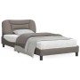 Bed frame with headboard in taupe gray fabric 100x200 cm by , Beds and slatted bases - Ref: Foro24-3207755, Price: 153,32 €, ...