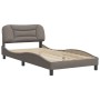 Estructura de cama con cabecero de tela gris taupe 100x200 cm de , Camas y somieres - Ref: Foro24-3207755, Precio: 160,99 €, ...