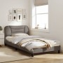 Bed frame with headboard in taupe gray fabric 100x200 cm by , Beds and slatted bases - Ref: Foro24-3207755, Price: 153,32 €, ...