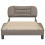 Bed frame with headboard in taupe gray fabric 100x200 cm by , Beds and slatted bases - Ref: Foro24-3207755, Price: 153,32 €, ...