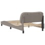 Bed frame with headboard in taupe gray fabric 100x200 cm by , Beds and slatted bases - Ref: Foro24-3207755, Price: 153,32 €, ...