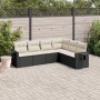 6-teiliges Gartensofa-Set und schwarze synthetische Rattankissen von , Gartensets - Ref: Foro24-3252543, Preis: 399,43 €, Rab...