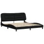 Estructura de cama con cabecero de tela negro 180x200 cm de , Camas y somieres - Ref: Foro24-3207788, Precio: 223,04 €, Descu...