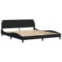 Estructura de cama con cabecero de tela negro 180x200 cm de , Camas y somieres - Ref: Foro24-3207788, Precio: 223,04 €, Descu...