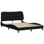 Estructura de cama con cabecero de tela negro 140x200 cm de , Camas y somieres - Ref: Foro24-3207774, Precio: 207,53 €, Descu...