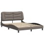 Bed frame with headboard in taupe gray fabric 140x190 cm by , Beds and slatted bases - Ref: Foro24-3207769, Price: 205,85 €, ...