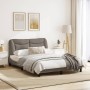 Bed frame with headboard in taupe gray fabric 140x190 cm by , Beds and slatted bases - Ref: Foro24-3207769, Price: 205,85 €, ...