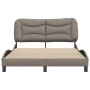 Bed frame with headboard in taupe gray fabric 140x190 cm by , Beds and slatted bases - Ref: Foro24-3207769, Price: 205,85 €, ...