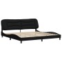 Estructura de cama con cabecero de tela negro 200x200 cm de , Camas y somieres - Ref: Foro24-3207795, Precio: 245,19 €, Descu...