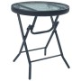 Steel and black glass bistro garden table 40x46 cm by vidaXL, Garden tables - Ref: Foro24-47926, Price: 44,04 €, Discount: %