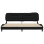 Estructura de cama con cabecero de tela negro 200x200 cm de , Camas y somieres - Ref: Foro24-3207795, Precio: 245,19 €, Descu...