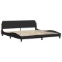 Estructura de cama con cabecero de tela negro 200x200 cm de , Camas y somieres - Ref: Foro24-3207795, Precio: 245,19 €, Descu...