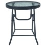 Steel and black glass bistro garden table 40x46 cm by vidaXL, Garden tables - Ref: Foro24-47926, Price: 44,99 €, Discount: %