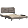 Bed frame with headboard in taupe gray fabric 140x200 cm by , Beds and slatted bases - Ref: Foro24-3207776, Price: 208,65 €, ...