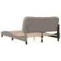 Bed frame with headboard in taupe gray fabric 140x200 cm by , Beds and slatted bases - Ref: Foro24-3207776, Price: 208,65 €, ...