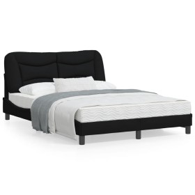 Estructura de cama con cabecero de tela negro 120x200 cm de , Camas y somieres - Ref: Foro24-3207760, Precio: 187,99 €, Descu...